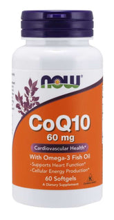 Co-enzym Q10 en OMEGA3 60 capsules NOW FOODS